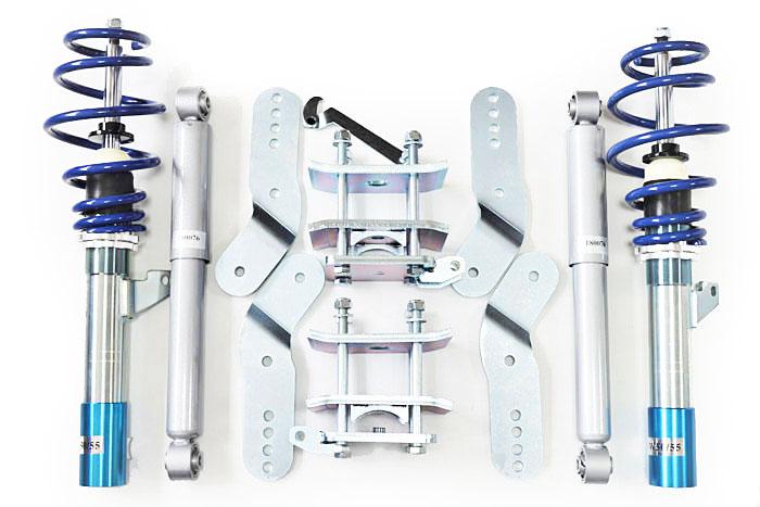 GF150410, Triple-S Schroefset, VW Caddy IV 1.0 TSI/ 1.2 TSI/ 1.4 TSI 1.6/ 1.6 TDI veerpootdiameter 50/55 mm!! (excl.4-Motion) 2K 05/2015-, 1105KG max vooraslast, Bij deze set zijn verkorte koppelstangen noodzakelijk, deze zijn los verkrijgbaar.